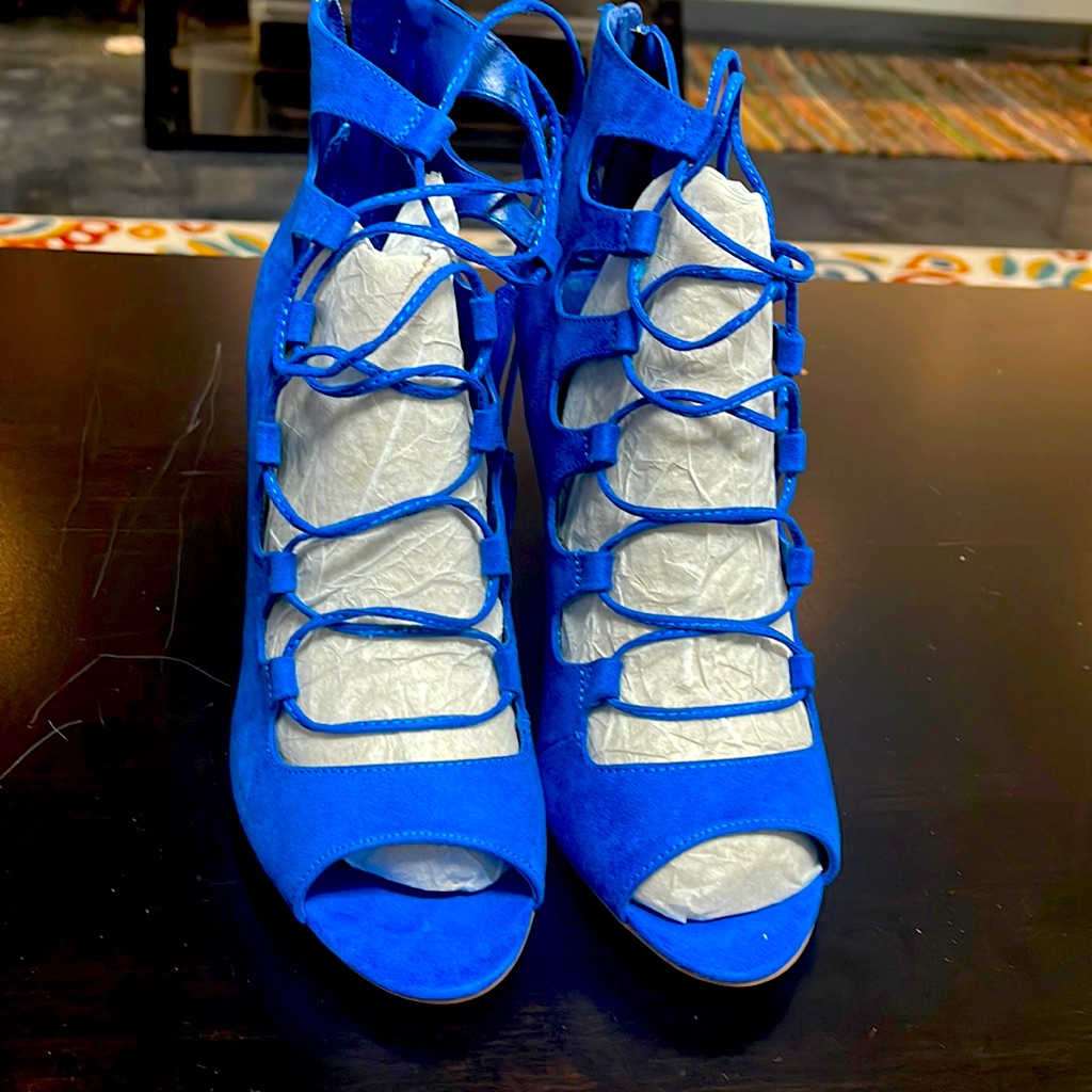 Nine West Blue Suede Heel